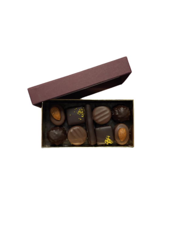 Ballotin Premium Ecrin Bordeaux 200g Chocolats Assortis Chocolaterie Schaal