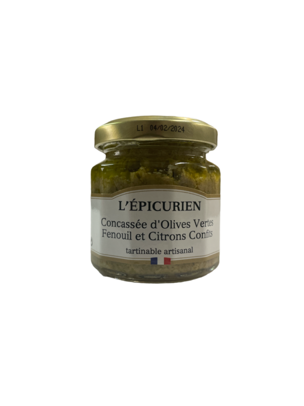 Concassee D'Olives Vertes Fenouil Citrons 100g L'Epicurien