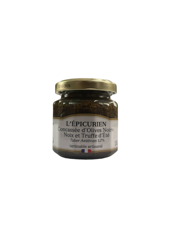 Concassée d'Olives Noires Noix et Truffes d'Été 1,2% 100g L'Epicurien