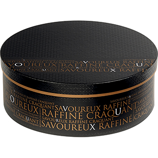 Coffret Rond Savoureux Noir 27,5x10cm