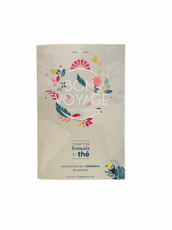 Coffret de 20 Sachets d'Infusions (5*4 Références) "Bon Voyage Gourmand" Blanc 40g Comptoir Français du Thé