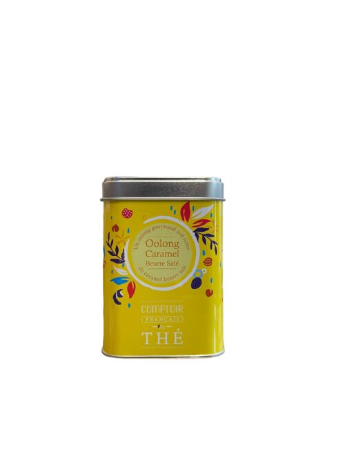Boîte Métal "Oblong Caramel Beurre Salé" 80g Comptoir Français du Thé