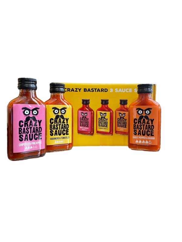 3 Sauce Set Medium Hot to Hot 3x100ml Crazy Bastard
