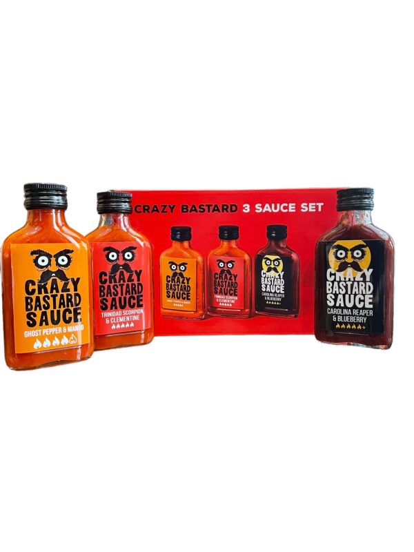 3 Sauce Set Hot to Extra Hot 3x100ml Crazy Bastard