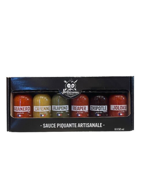Coffret Purées de Piments 6x50mL Hellicious