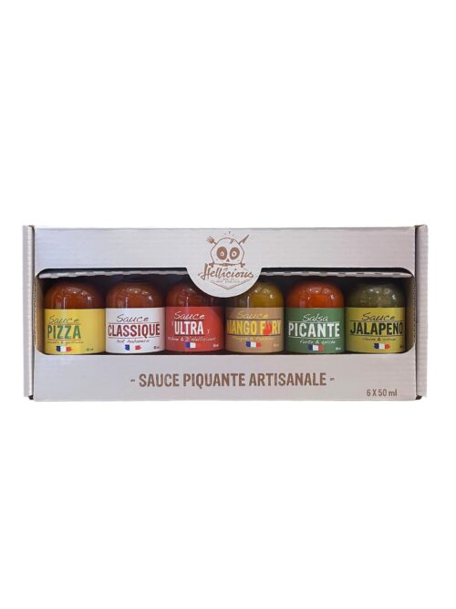 Coffret Sauces Piquantes 6x50mL Hellicious