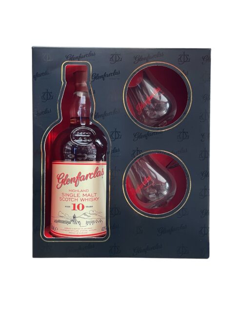 Coffret Glenfarclas 10 Ans d'Âge Single Malt Whisky ECOSSE 40° 70cL avec 2 Verres