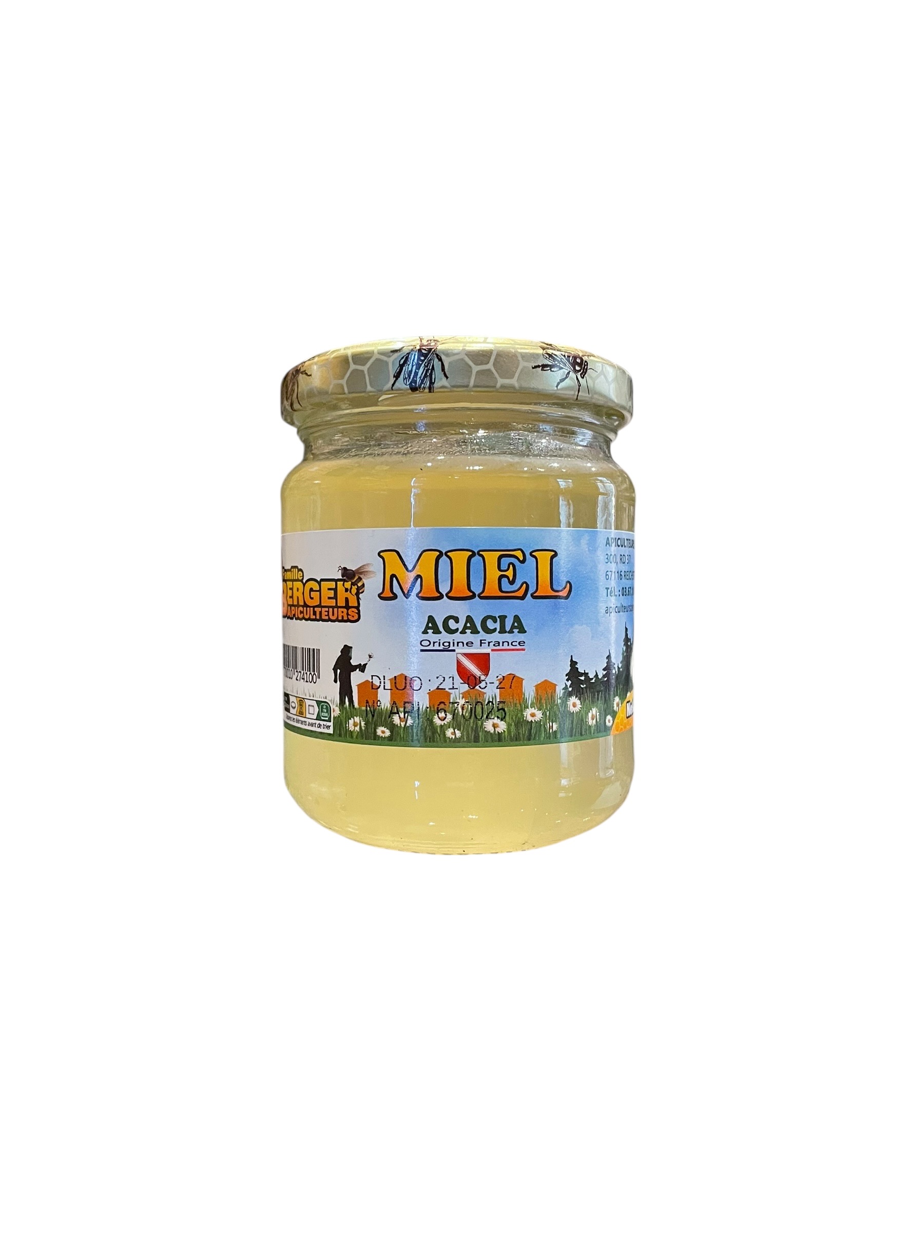 Miel d'Acacia d'Alsace IGP Produit du Terroir 250g Apiculteurs Berger