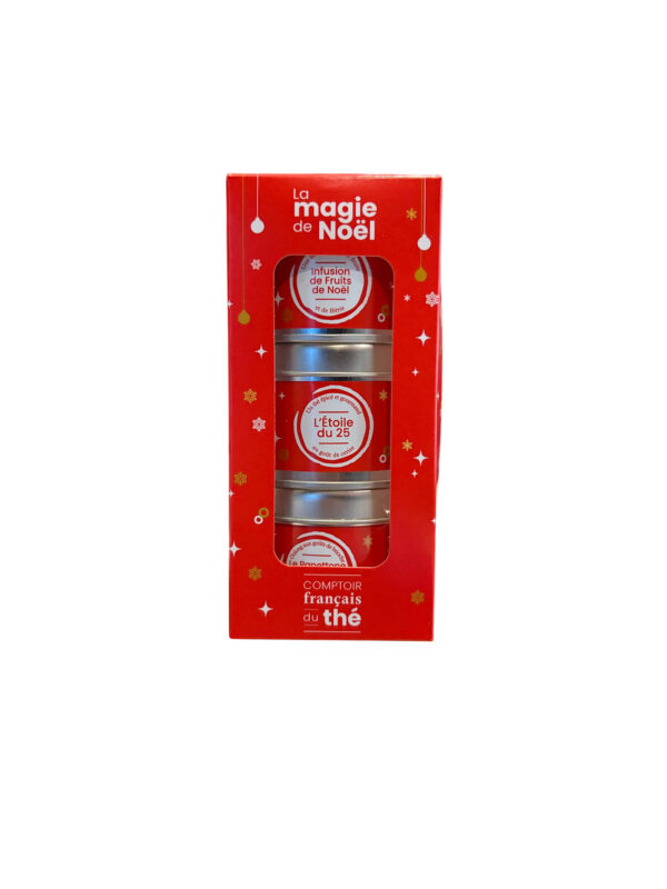 Coffret 3 Boîtes Métal 25g La Magie de Noël Comptoir Français du Thé
